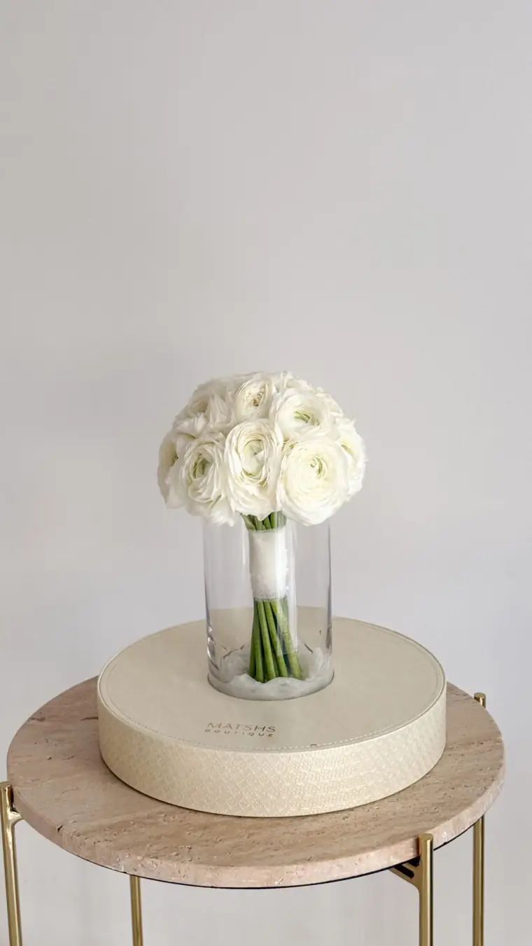 Ranunculus Elegance bridal bouquet in white